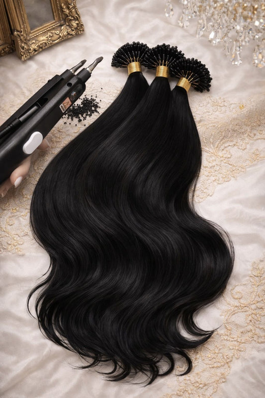 Extensii din păr natural cu cheratină, 80 cm (mini-cheratina)